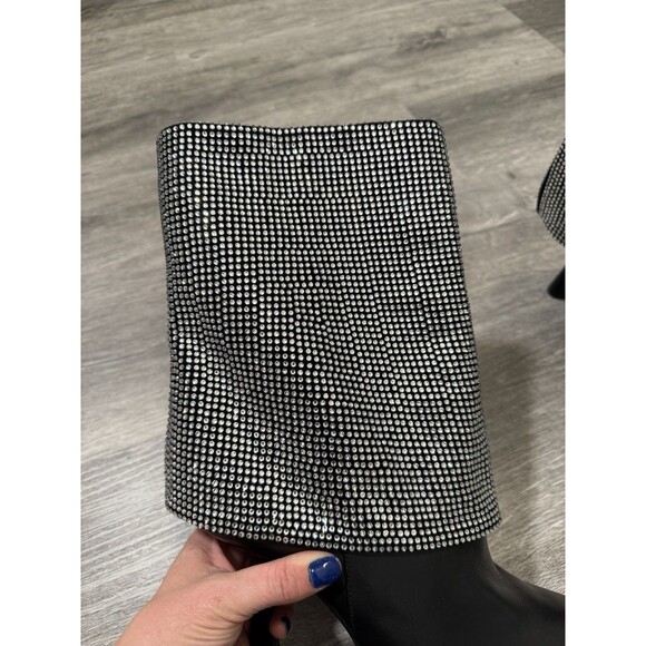 Black Suede Studio Cecille Ankle Embellished Rhinestones Boots new EU 42/US 10.5 - Picture 13 of 16